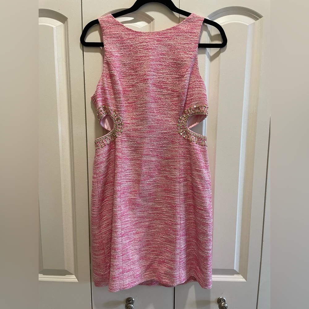 Lilly Pulitzer Pink Tweed Cutout Dress